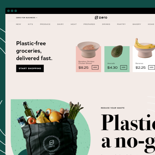 online grocery website landing page